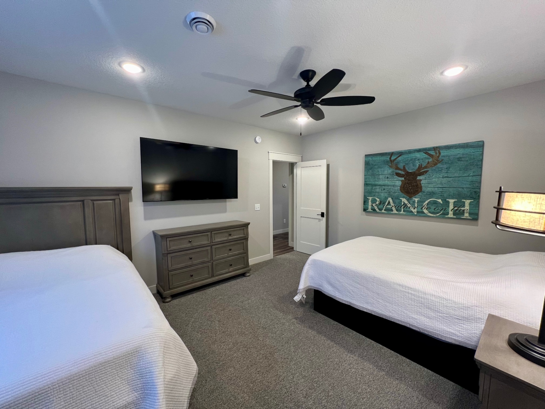 Two beds — rather be on the ranch.
